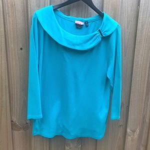 Elegant Aquamarine Casual Shirt- Size XL-